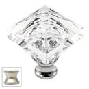 Cal Crystal [M995-US15] Crystal Cabinet Knob - Clear - Pyramid - Satin Nickel Stem - 1 1/4" Sq.