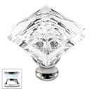Cal Crystal [M995-US26] Crystal Cabinet Knob - Clear - Pyramid - Polished Chrome Stem - 1 1/4" Sq.