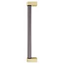 Hapny Home [C1001-BSB] Acrylic &amp; Solid Brass Appliance Pull Handle - Clarity Series - Smoke - Satin Brass Finish - 12&quot; C/C - 12 15/16&quot; L