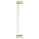 Hapny Home [C1001-SB] Acrylic &amp; Solid Brass Appliance Pull Handle - Clarity Series - Clear - Satin Brass Finish - 12&quot; C/C - 12 15/16&quot; L