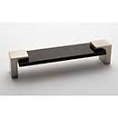 Sietto [P-1203-6-SN] Glass Cabinet Pull Handle - Affinity Series - Oversized - Black - Satin Nickel Base - 5 5/8&quot; C/C - 6&quot; L