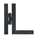 Acorn Manufacturing [AH8BQ] Steel Door HL-Hinge - Surface Mount - Flush - Smooth - Matte Black Finish - 7" H x 6 5/8" W - Pair