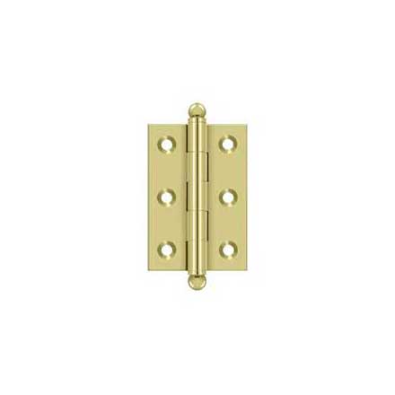 Deltana [CH2517U3] Solid Brass Cabinet Door Butt Hinge - Ball Tip - Square Corner - Polished Brass Finish - Pair - 2 1/2&quot; H x 1 11/16&quot; W