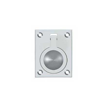 Deltana [FRP25U26] Solid Brass Cabinet Flush Ring Pull - Polished Chrome Finish - 1 7/8&quot; W