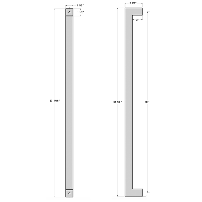 Deltana [SSP3615U19] Stainless Steel Single Side Door Pull Handle ...