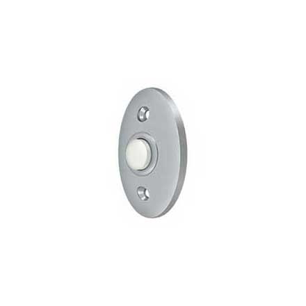 Deltana [BBC20U26D] Solid Brass Door Bell Button - Oval - Brushed Chrome Finish - 2 3/8&quot; L