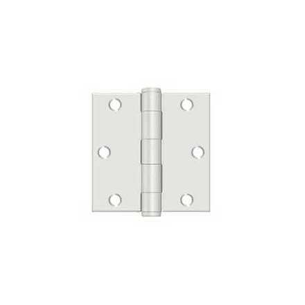 Deltana [S35HDUSPW] Steel Door Butt Hinge - Residential - Heavy Duty - Square Corner - Prime White Finish - Pair - 3 1/2&quot; H x 3 1/2&quot; W