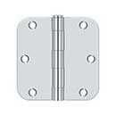 Deltana [S35R526] Steel Door Butt Hinge - Residential - 5/8" Radius Corner - Polished Chrome Finish - Pair - 3 1/2" H x 3 1/2" W