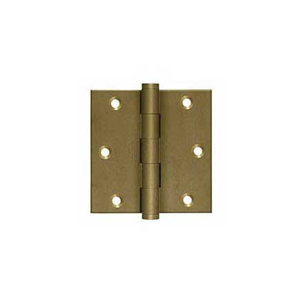 Deltana [DSB3510BM] Solid Brass Door Butt Hinge - Button Tip - Square Corner - Bronze Medium Finish - Pair - 3 1/2&quot; H x 3 1/2&quot; W