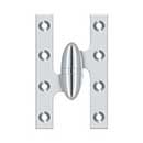 Deltana [OK5032B26-L] Solid Brass Door Olive Knuckle Hinge - Left Handed - Polished Chrome Finish - 5&quot; H x 3 1/4&quot; W