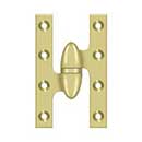 Deltana [OK5032B3-L] Solid Brass Door Olive Knuckle Hinge - Left Handed - Polished Brass Finish - 5&quot; H x 3 1/4&quot; W