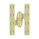 Deltana [OK5032B3UNL-L] Solid Brass Door Olive Knuckle Hinge - Left Handed - Polished Brass (Unlacquered) Finish - 5&quot; H x 3 1/4&quot; W
