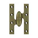 Deltana [OK5032B5-L] Solid Brass Door Olive Knuckle Hinge - Left Handed - Antique Brass Finish - 5&quot; H x 3 1/4&quot; W