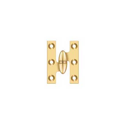Deltana [OK2015CR003-L] Solid Brass Door Olive Knuckle Hinge - Left Mount - Polished Brass (PVD) Finish - 2&quot; H x 1 1/2&quot; W