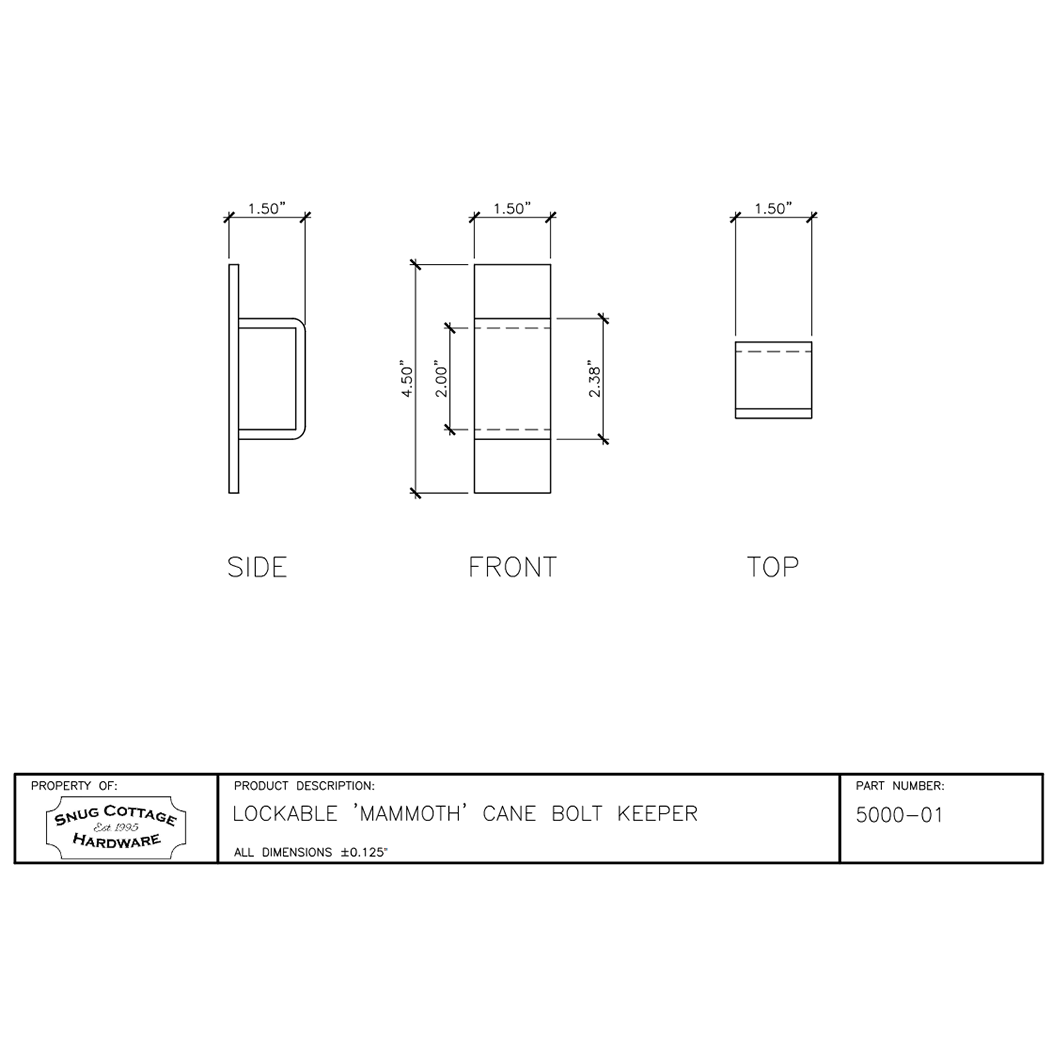 Snug Cottage [5000-01SP] Steel Heavy Duty Exterior Gate Cane Bolt ...