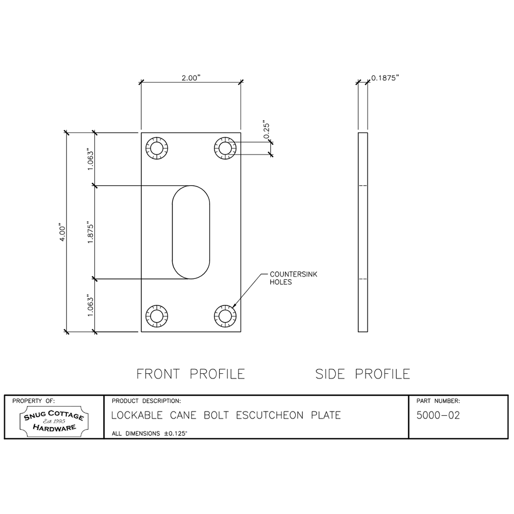 Snug Cottage [5000-022] Steel Heavy Duty Exterior Gate Cane Bolt ...