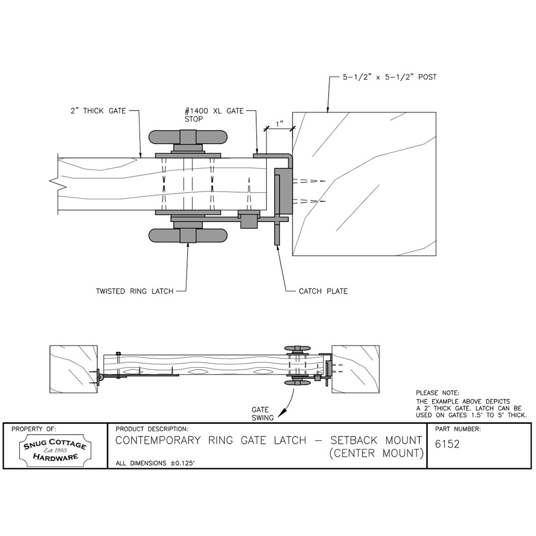 Snug Cottage [6152-L6SP] Exterior Gate Ring Turn Latch - Contemporary ...