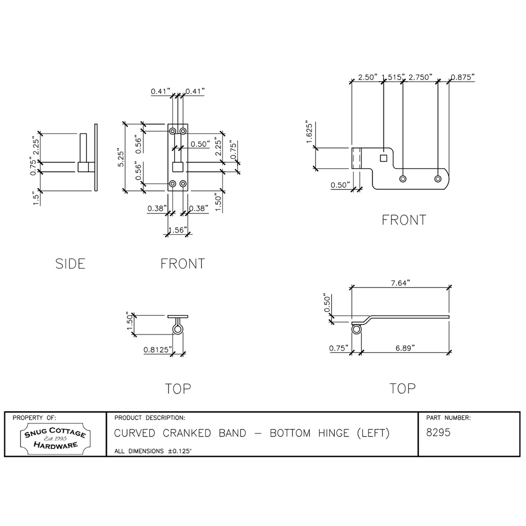 Snug Cottage 8295 Gate Strap Hinge