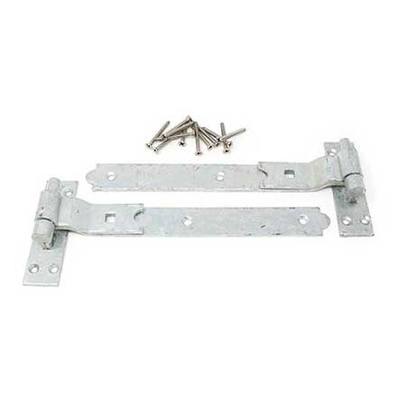 Snug Cottage [8295-122] Forged Steel Gate Strap Hinge Set - Cranked Band w/  Pin - Hot Dipped Galvanized Finish - 12 L - Pair